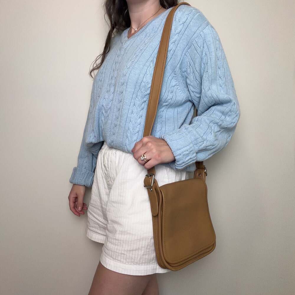 Vintage Coach Legacy Flap 9145 Leather Crossbody Bag in Tan